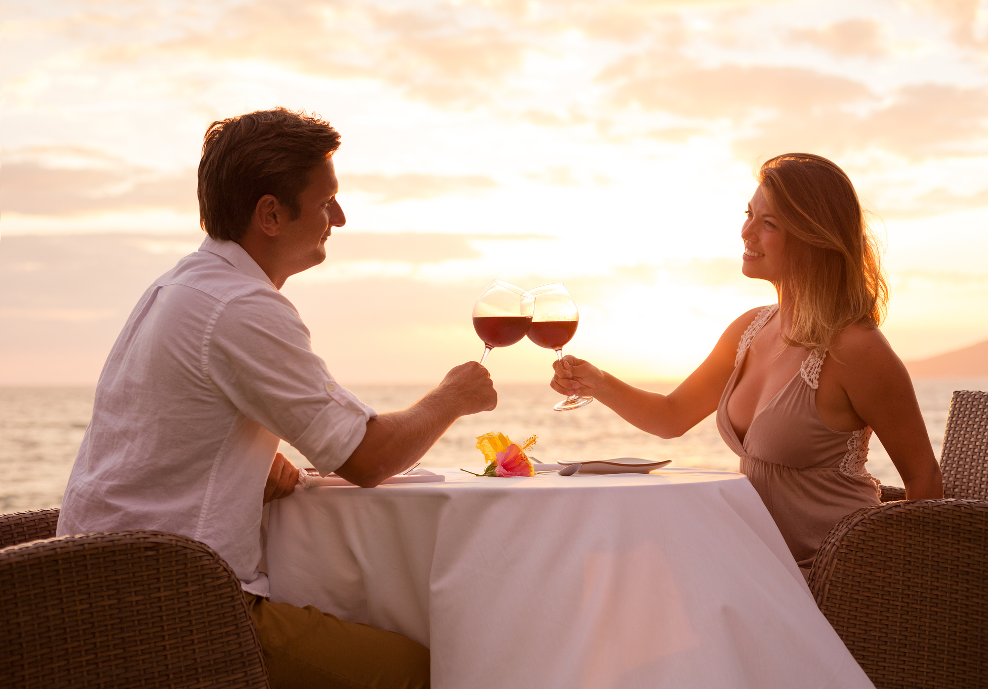 Couple Enjoying Romantic Dinner